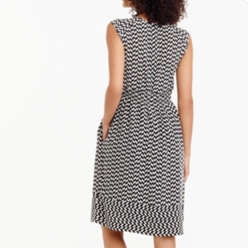 J. Crew Black and Beige Geometric Midi Dress - Picture 3 of 11